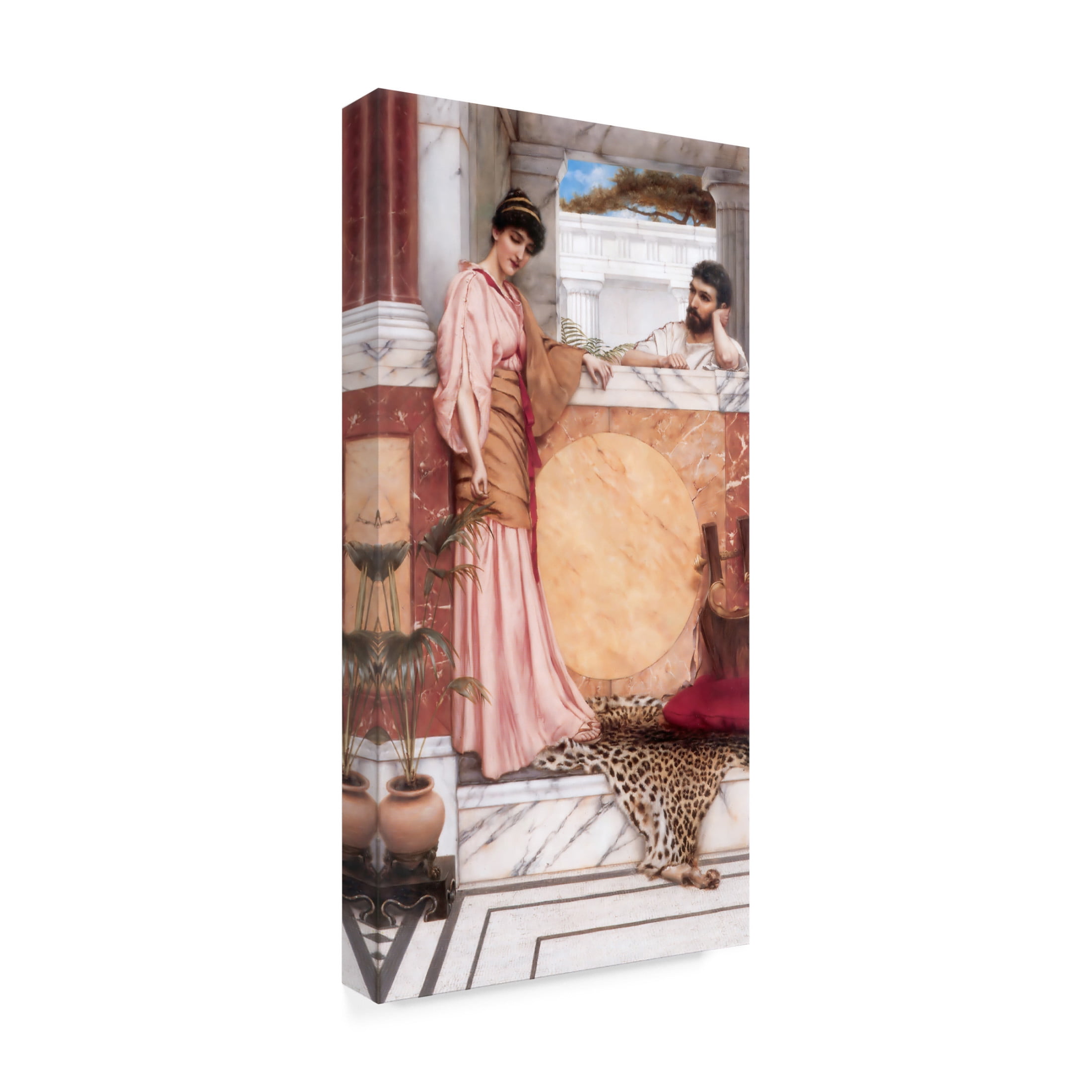 Canvas Wall Art - Masters Collection 'Waiting For An Answer John William Godward' Wall Art for Living Room, Bedroom, or Office Décor by Trademark Fine Art - 16 x 32 Inches