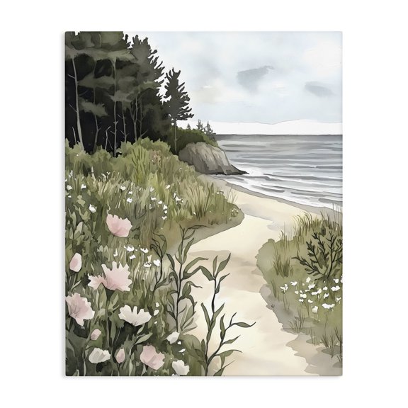 Stupell Industries Rustic Lodge Coastal Calm Floral Pathway Canvas Art, 16 x 20, by Riley B