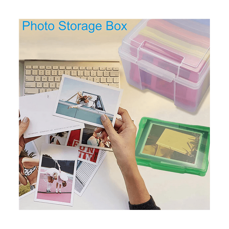 2pcs Photo Storage Box 5x7 Inch Plastic Craft Organizer