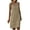 Dresses-Khaki, variant on Brilliant Womens Dresses Plus Size Women's Fashion Round Neck Loose Sleeveless Solid Knee-High Dress Long Dress Summer White S-2XL