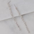 thumbnail image 3 of Humble Chic CZ Drop Earrings for Women - Long Silver Statement Duster Earrings, 3 of 9