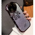 thumbnail image 5 of Astronaut Hidden Stand Phone Case for iPhone 13,Cute Astronaut Folding Bracket Kickstand Luxury Glitter Bling 6D Electroplated Soft TPU Protective Case for Men Women Purple, 5 of 16
