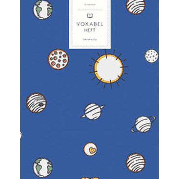 Vokabelheft: Sonnensystem Muster. 3 Spalten für Vokabeln. 120 Seiten mit schönem Design. Dreispaltiges Buch mit Soft Cover 8.5x11 Zoll, ca. DIN A4 21.6x27.9cm. (Paperback)