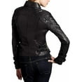 thumbnail image 2 of Women's Genuine Black Lambskin Leather Jacket Motorcycle Slim fit Biker Jacket W361, 2 of 3