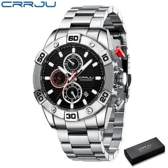 Crrju New Men Watches Top Brand Luxury Chronograph Quartz With Stainless Steel Sports Wristwatch Relogio Masculino - Quartz Wristwatches