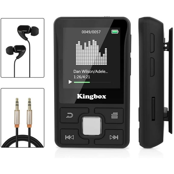 Timoom MP3 Player 32GB with Bluetooth 4.2, Portable Lossless Sound Music Player with Clip, Sport Pedometer, FM Radio, Vioce Recorder, Expandable up to 128GB, Noir