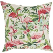 Waverly Flamingos 20" x 20" Multicolor Indoor/Outdoor Washable Throw Pillow