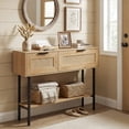 thumbnail image 4 of Gymax 40'' Freestanding Entryway Table w/Flip Doors & Open Storage Shelf Metal Frame Natural, 4 of 10
