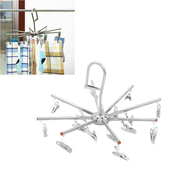 OUNONA Folding Clothes Hanger Clip Anti-skid Drying Rack