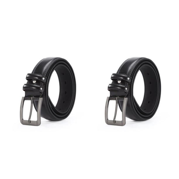 Sonducket cinturón para hombre simple y de moda con hebilla de aleación resistente y cinturón casual en relieve resistente al desgaste negro negro 2piezas