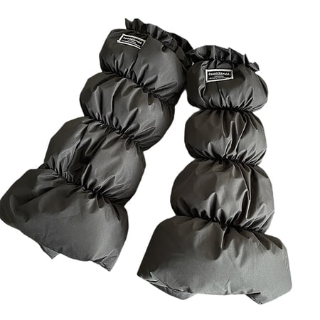 Winter Fashion Women Thick Padded Puffer Leg Warmer Letter Label Foot Covers Boot Cuffs Socks Calf Gaiters Streetwear