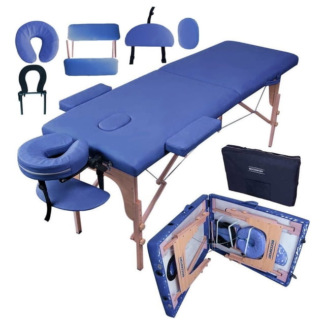 Cama para Masajes Profesional Plegable Nanofort Spa Azul Portatil
