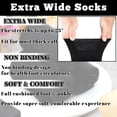 thumbnail image 3 of TELOLY 6 Pairs Non Binding Loose Fit Ankle Socks - Seamless Wide Thin Crew Socks with No Elastic Top for Men and Women Black Womens Socks, Plus, 3 of 8