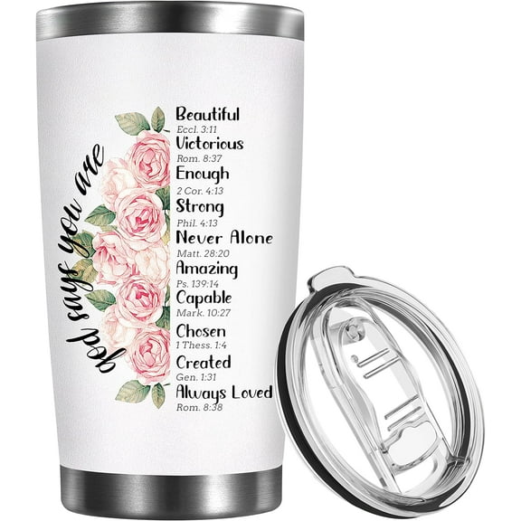 Christian Gifts for Women Inspirational Gift Religious Bible Verse Faith Gifts for Friends Girls Sisters Encouragement 20 OZ Stainless Steel Tumbler Cup Birthday Gifts for Mom Mothers Day