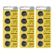 Toshiba CR2032 3 Volt Lithium Coin Battery (15 Batteries)