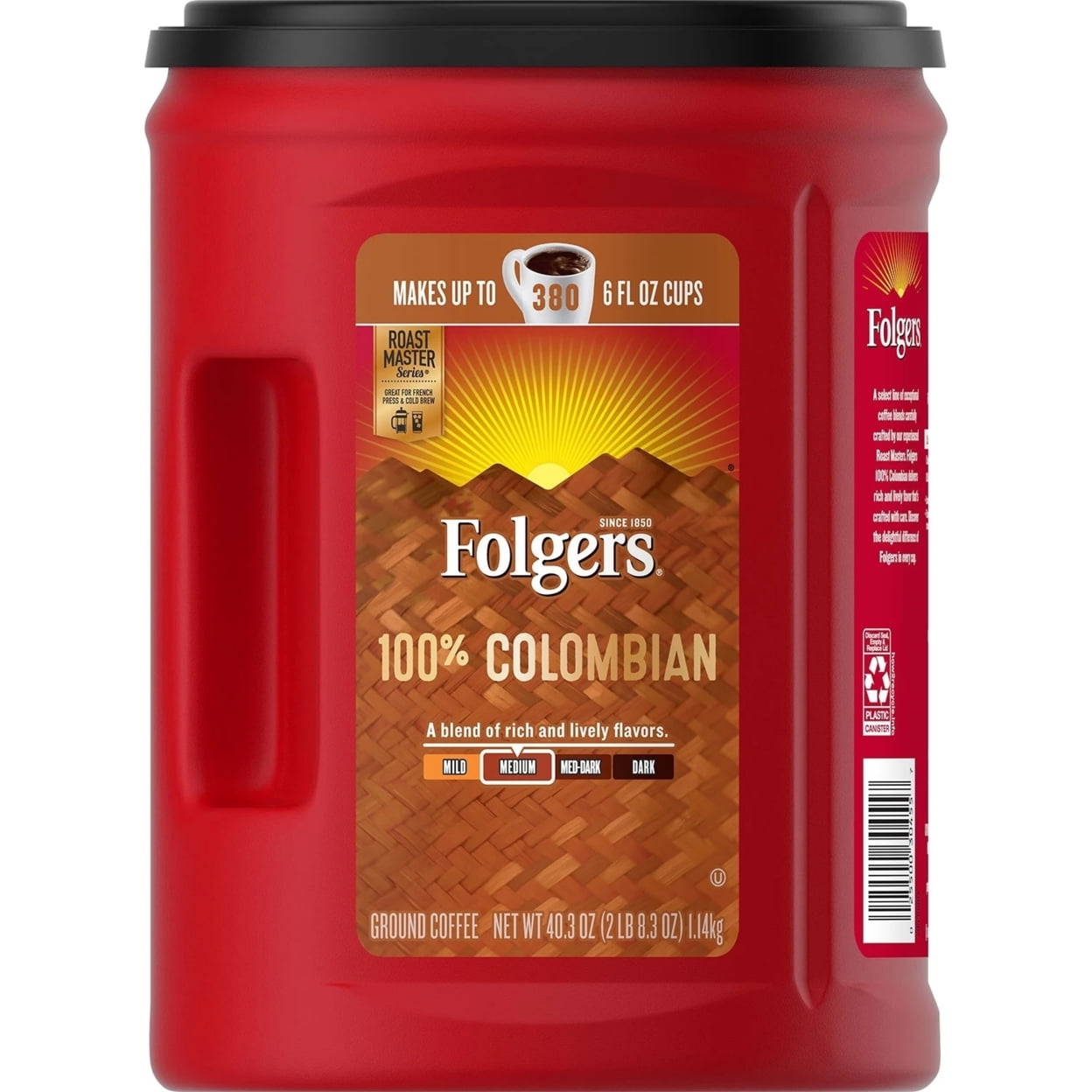 Folgers 100 Medium Roast Ground Colombian Coffee (40.3 Ounce