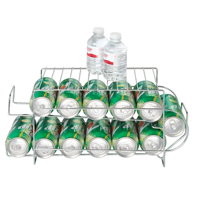 2 Pack 2-Tier Soda Can Organizer for Refrigerator Soda Dispenser Can Holder