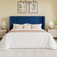 thumbnail image 2 of SHA CERLIN Full Size Velvet Upholstered Platform Bed Frame with Vertical Channel Tufted Wingback Headboard, Wooden Slats Support, Easy Assembly, Under Bed Storage, No Box Spring Required, Blue, 2 of 9