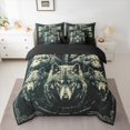 thumbnail image 2 of jejeloiu Safari Animal Wolf 7pcs Bedding Comforter Set,Beige Black Queen Bedding Sets For Kids Reversible, 2 of 8