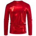 thumbnail image 4 of Curuila Mens Shirt Slim Fit Solid Color Pullover Crew Neck Long Sleeve T Shirt Fashion Comfort Sweatshirt Red Size L, 4 of 6