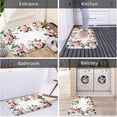 thumbnail image 2 of Pink Rose Floral 16x24 Flannel Bath Mat for Bathroom, Anti-Slip Backing Soft Bathroom Rug, Washable Water Absorbent Mat, 2 of 8