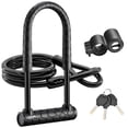 thumbnail image 1 of Candado en U para bicicleta, grillete con candado en U para bicicleta de combinación resistente, cable de seguridad de 4 pies de longitud con soporte de montaje resistente y llave, candados seguros pa, 1 of 5