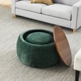 thumbnail image 4 of Modern Round Storage Ottoman with Wooden Lid, 2 in 1 Function, Work as Coffee Table and Ottoman, End Table & Footstool for Living Room, Green, 4 of 6