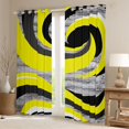 thumbnail image 2 of Homewish Stripe Line Pattern Black Out Curtains,Modern Abstract Geometric Curtains Pack of 2 (42x63 Each),Yellow Black Bedroom Curtains For Girl Teens,Breathable Home Decor, 2 of 6