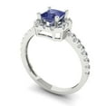 thumbnail image 2 of Clara Pucci 14K White Gold 0.89ct Tanzanite Halo Ring for Women, 2 of 8