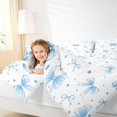 thumbnail image 4 of Homewish Cute Cartoon Ribbon Full Size Comforter Sets for Child, Blue Bling Diamond Bedding Comforter Set, Fairy Tale Princess Reversible Bedding Sets, Lightweight Room Decor, 3pcs, 4 of 8