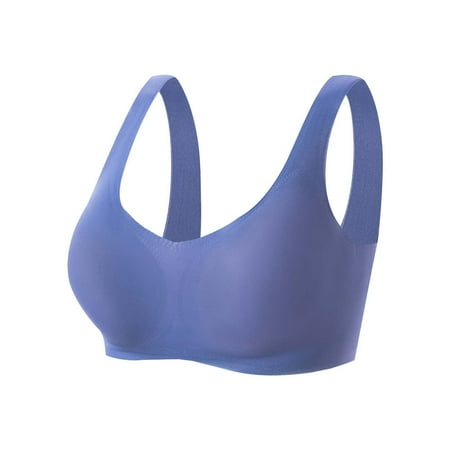 YHGFVOKJ Bras for Women Full-coverage Comfort Ultra Light Convertible Seamless Post Bra with Comfortable Padded Prosthetic Inserts Underwear Women Bra Blue XL