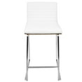 thumbnail image 7 of Mara 26" Contemporary Counter Stool In Brushed Stainless Steel, Walnut Wood, And White Faux Leather - Set Of 2, 7 of 7