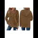 thumbnail image 3 of Sudadera Informal de Punto Gofre para Mujer 2025, Suéter de Cuello en V con Botones Extragrandes y Capucha con Cordón. Marrón L, 3 of 7