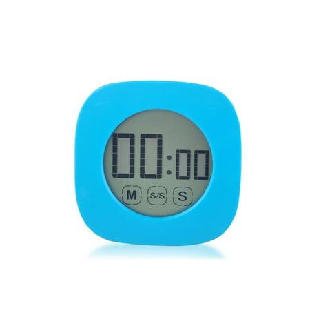 

Worallymy Countdown Timer Study Digital Display Count Up Stopwatch Touch Screen Battery Operated Electronic Mute Attachable Alarm Blue