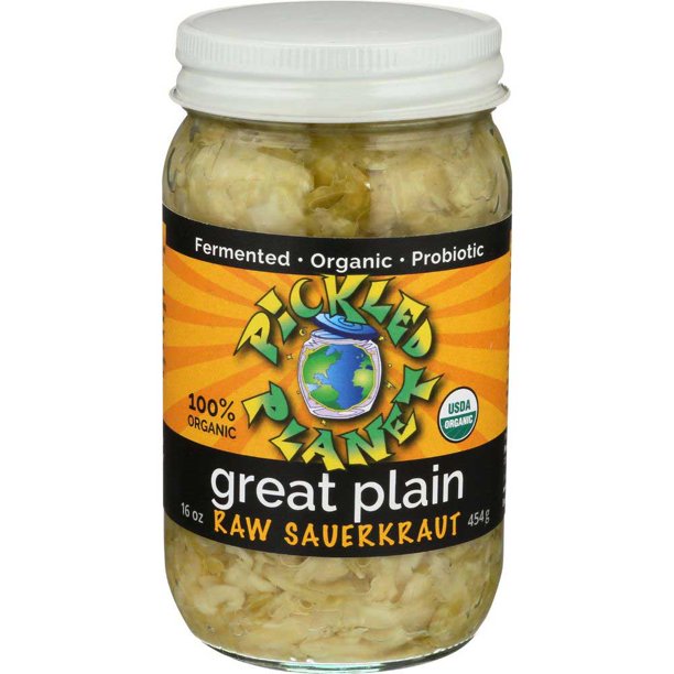 Pickled Organic Raw Great Plain Sauerkraut, 16 Ounce 6 per