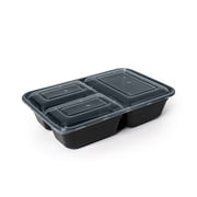 Mainstays 30-Piece Meal Prep Food Containers with 3 Compartments, BPA-Free
