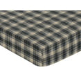 thumbnail image 5 of Sweet Jojo Designs Rustic Patch Blue and Tan Fitted Crib Sheet, 5 of 6