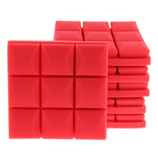 Paneles de absorción de sonido Hugo Espuma acústica 6 Piezas para Equipos de sonido Doméstico rojo