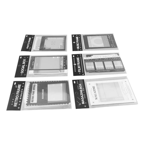 Pegatinas de Marco de Fotos, 6 Bolsas 15 Hojas por Bolsa Marcos de Álbumes de recortes Patrón Transparente para la Artesanía