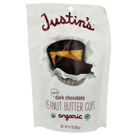 Justins Organic Mini Dark Chocolate Peanut Butter Cups, 4.7