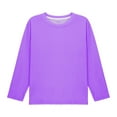 thumbnail image 2 of Cethrio Long Sleeve Tops for Girl, Pullover Casual Loose Fit Crewneck Spring Blouses Purple Size 12-13 T, 2 of 7