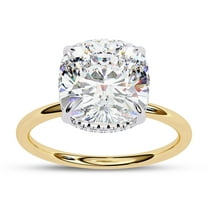 Solitaire Wedding Engagement Ring for Women | Center 8.7mm Cushion Cut Lab Created Moissanite Promise Rings in 14K Solid Yellow Gold Gift for Her, Ring Size 5