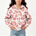 thumbnail image 5 of Abcomgle Girls Leopard Print Zip Up Hoodie 7-16 Fleece Full-Zip School Jacket for Girls Cute Teen Girls Sweatshirt Trendy Fall Hooded Hoodies for Teen Girls with Pockets, 5 of 7