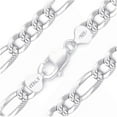 thumbnail image 2 of Cadenas Para Hombre Mujer Plata 925 de Ley Esterlina Eslabon Figaro Italiana Corte De Diamante, 2 of 7