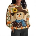 thumbnail image 4 of Uoodti Oversized Long Sleeve Crewneck Sweatshirts for Women Thanksgiving Cute Graphic Pullover Loose Drop Shoulder Gift Tunic Tops, 4 of 8