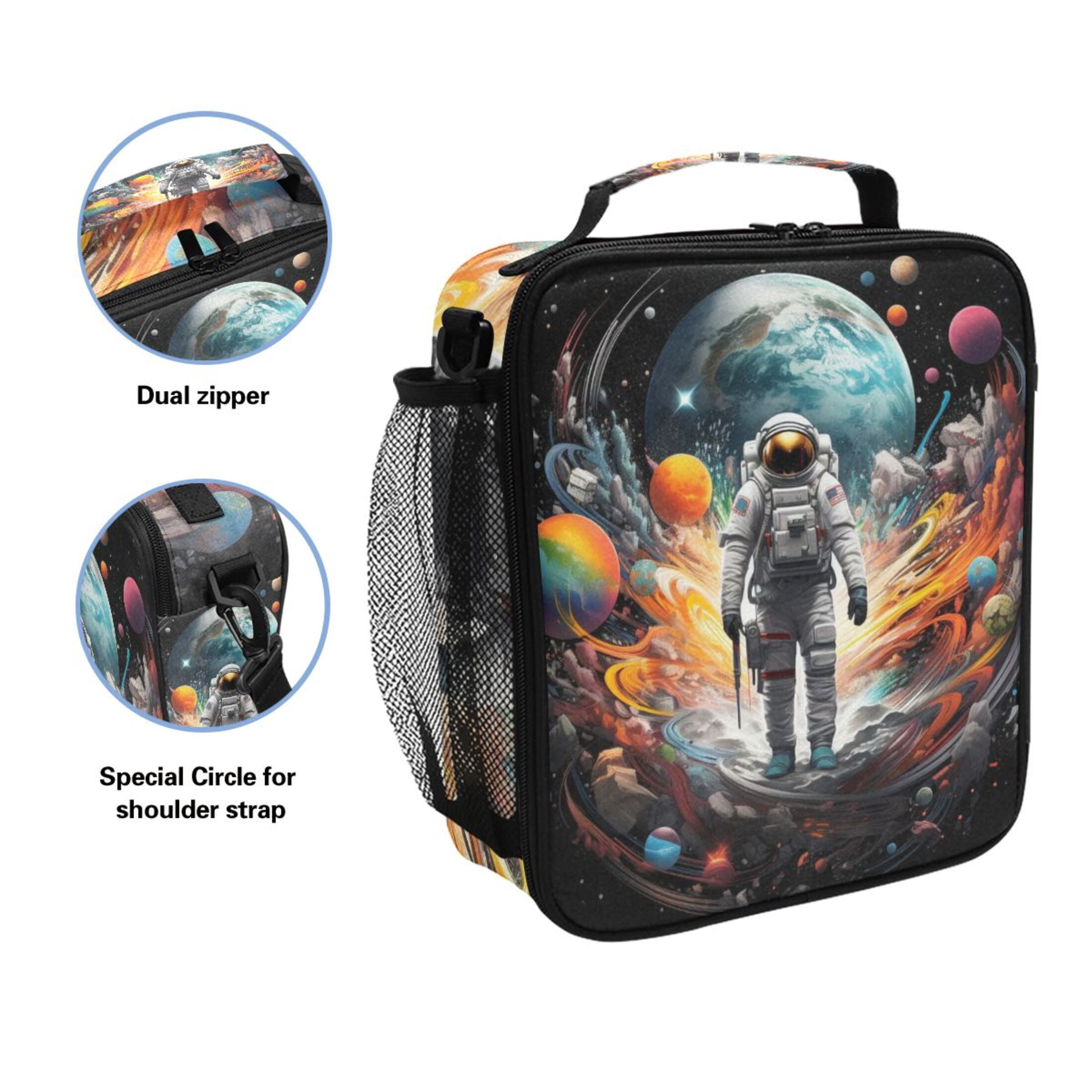 ALAZA Astronaut Space Lunch Box Insulated Lunch Bag Reusable Thermal Cooler Tote School Picnic