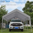 thumbnail image 7 of PEAKTOP OUTDOOR 12 x 20ft Upgraded Heavy Duty Carport ,Portable Car Canopy,Garage Tent,Boat Shelter with Reinforced Triangular Beams and 4 Weight Bags,with Ground Bar, 7 of 7
