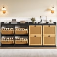 thumbnail image 3 of QinaQin Shoe Cabinet with 4 Deep Flip-Up Drawers, Freestanding Wooden Base, Rattan Doors, 3 Adjustable Shelves, Entryway Shoe Cabinet, Hidden Shoe Rack, 3 of 7
