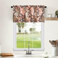 thumbnail image 3 of Vintage Floral Printed Valance, Light Filtering Pinkish Flowers in Black Privacy Draperies, 1 Panel Rod Pocket Window Treatment for Small Window, 52 x 18 Inches, 3 of 6