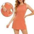 thumbnail image 2 of Miluxas Tennis Dress for Women Workout Dress with Shorts Athletic Dress for Exercise Golf Dresses Orange 8(L), 2 of 2